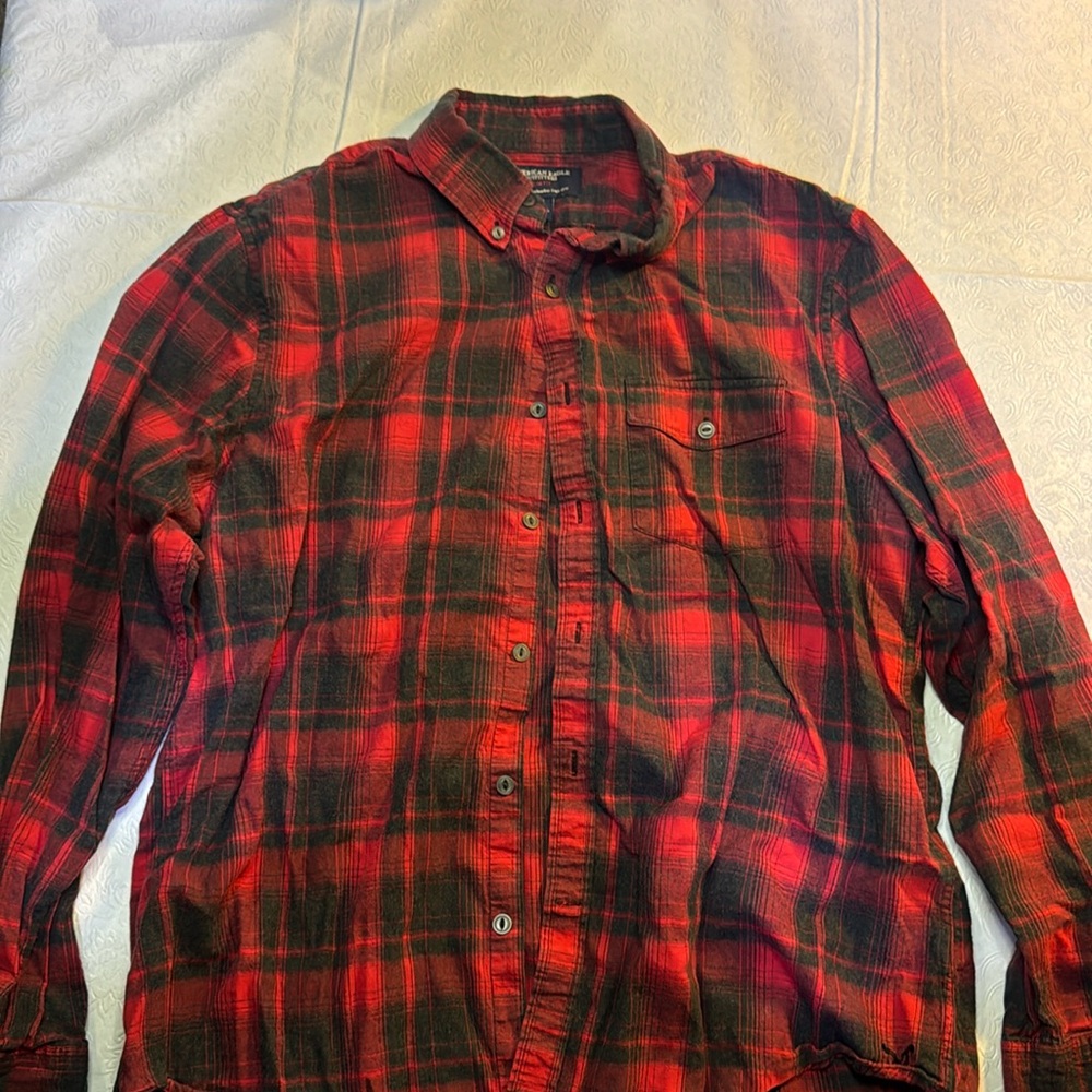 American Eagle Red & Black Flannel